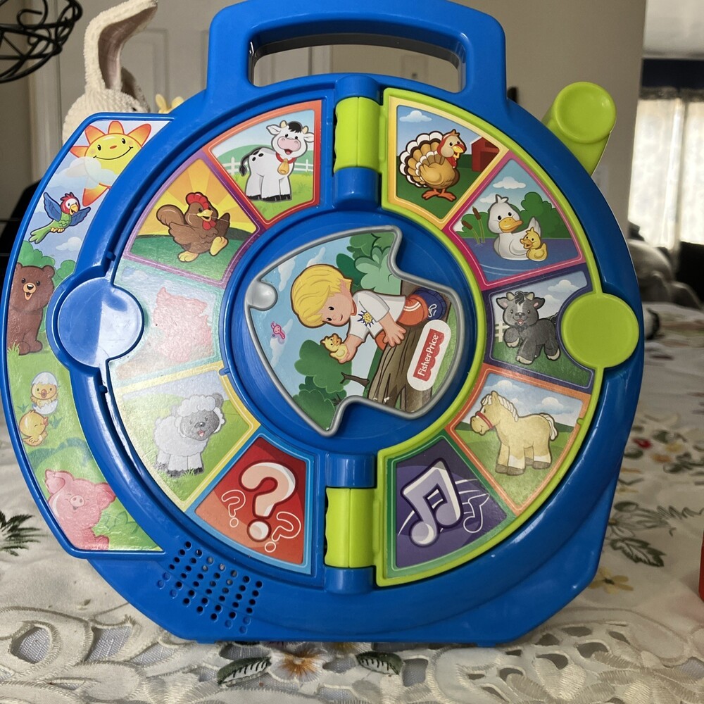 👑 Fisher Price Farmer Says See N Say Animals & Sounds Blue Little People WORKS